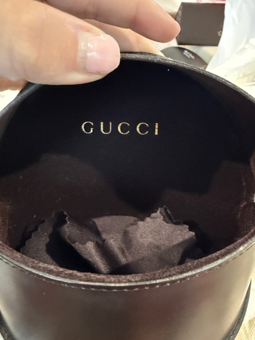 Gucci Authentic Brown Sunglass eyeglasses Case with Cloth Only host pick - Picture 11 of 13